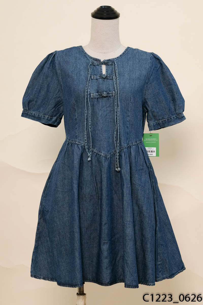 Đầm xanh giả jeans