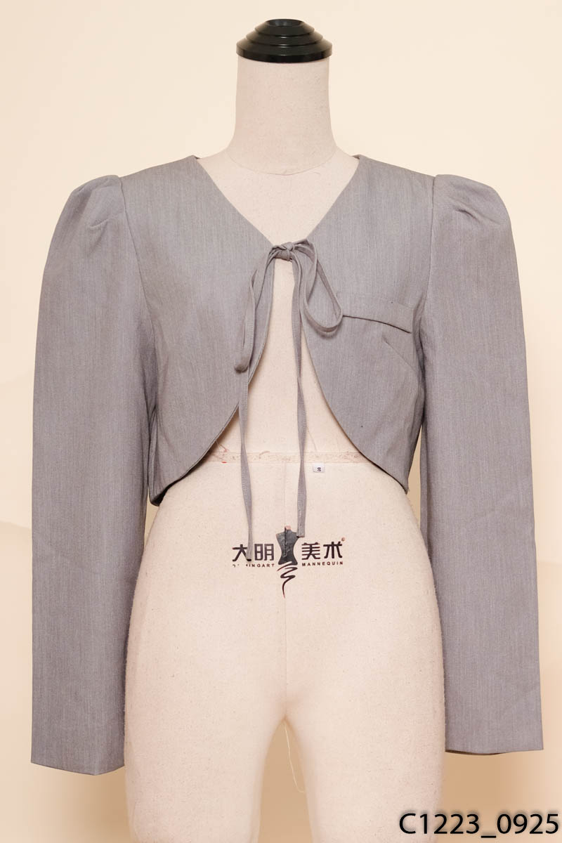 Áo xám buộc dây dài tay New Tags