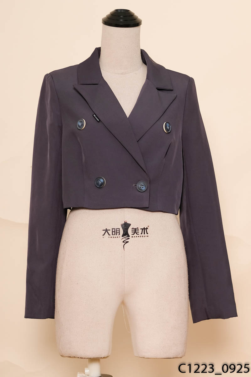 Áo xám cổ vest dài tay