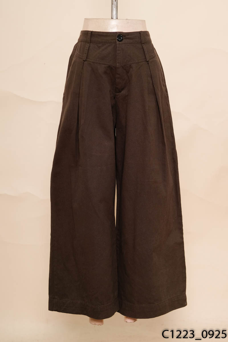 Quần kaki xanh ghi ống rộng