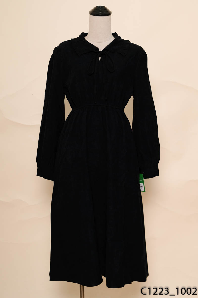 Đầm nhung tăm xanh than