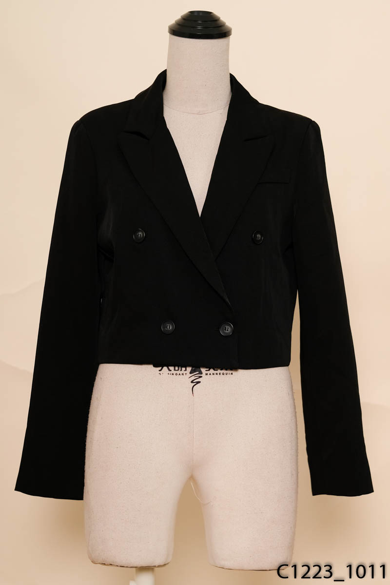 Áo khoác vest crop đen