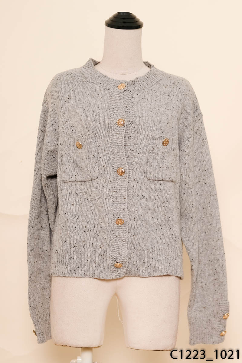 Áo cardigan len xám