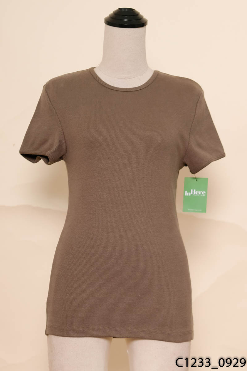 Áo thun gân tăm rêu Zara New Tags