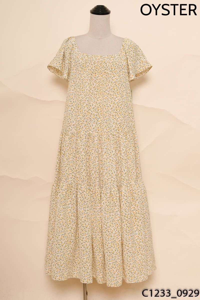 Đầm babydoll trắng hoa nhí vàng Oyster and Snail