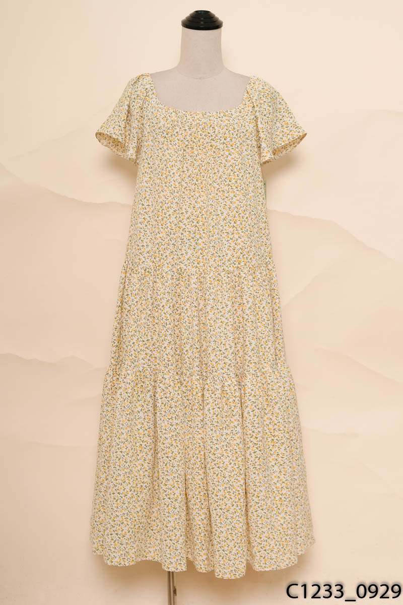 Đầm babydoll trắng hoa nhí vàng Oyster and Snail
