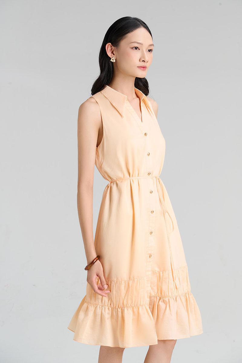 LEIKA - Đầm cam sát nách dáng suông