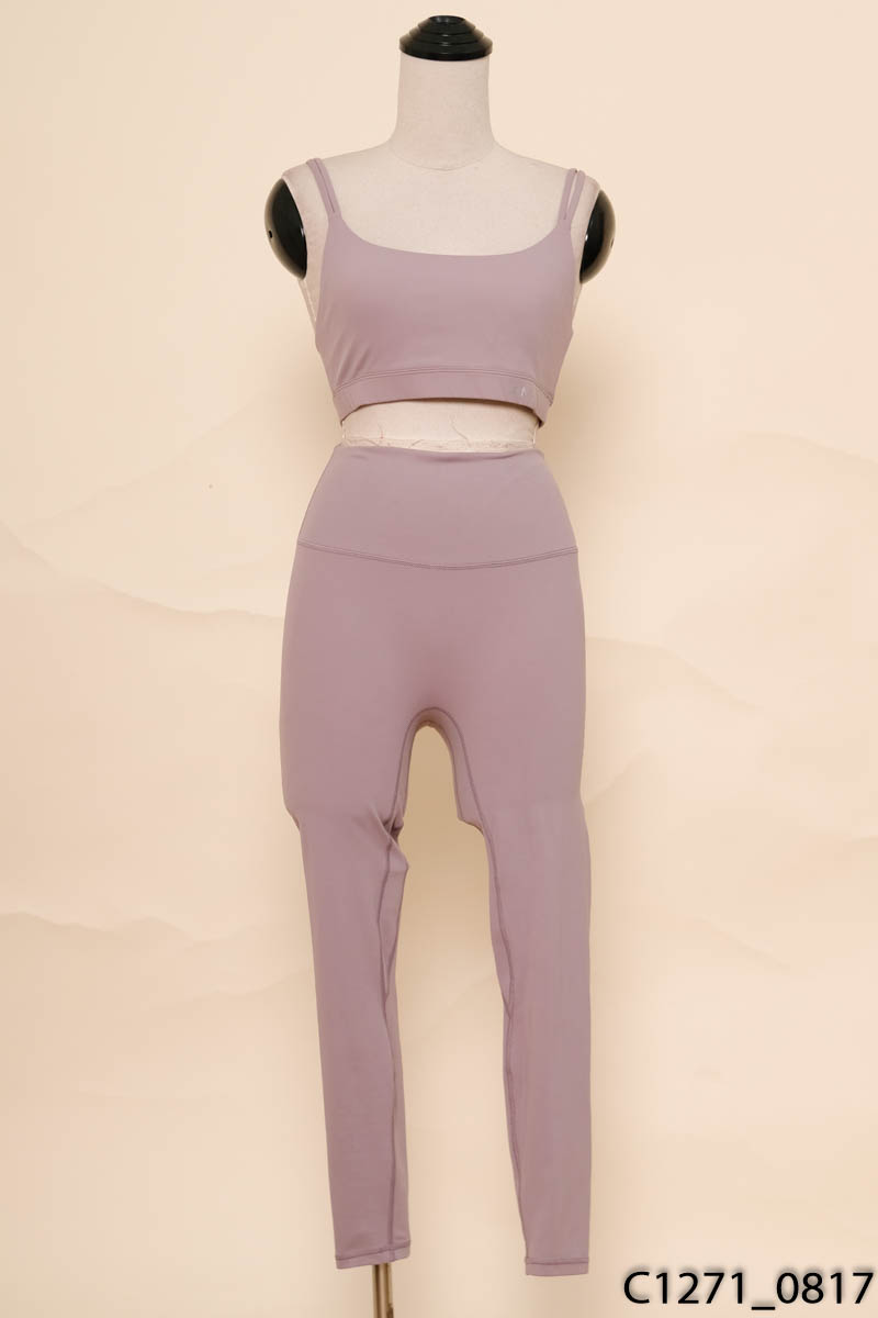 Set áo bra tím + quần legging tím