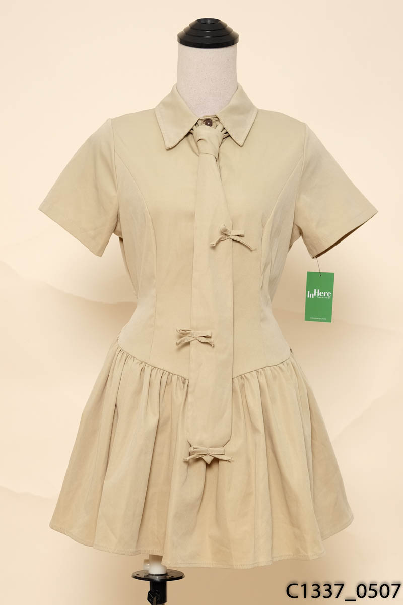 Đầm xanh lá dáng xòe New Tags