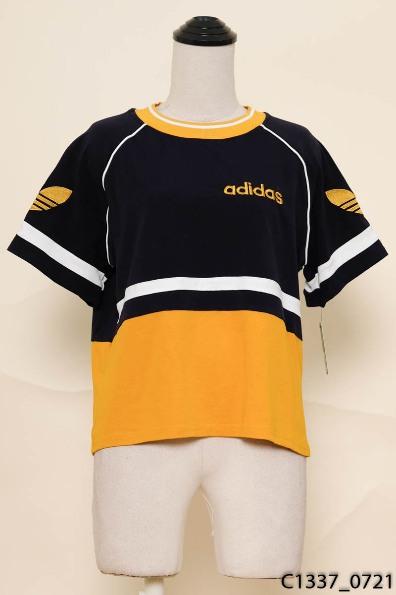Áo phông xanh phối vàng chữ adidas