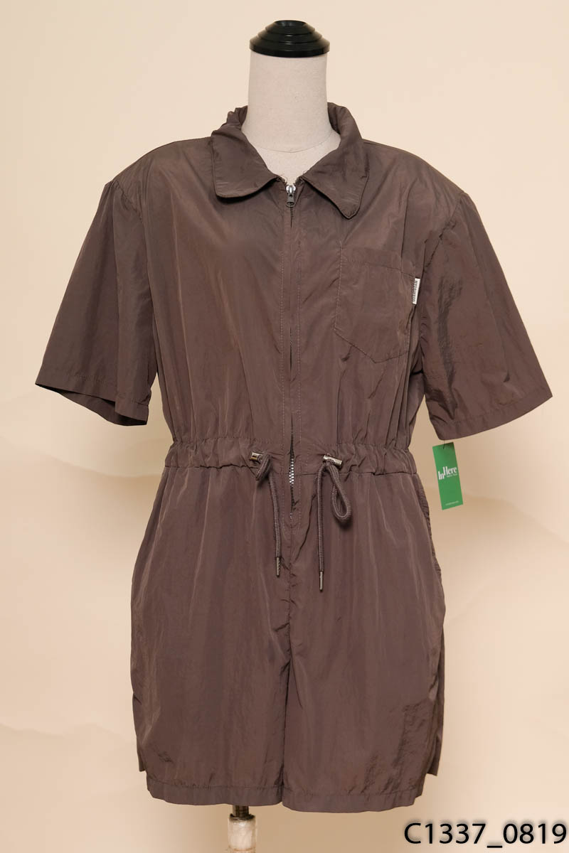 Jumpsuit xám khóa kéo