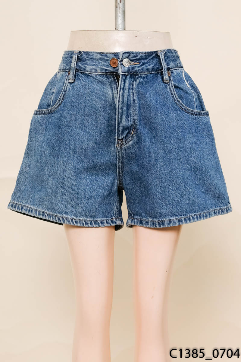 Quần shorts jean xanh