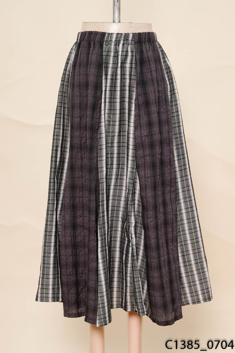 Chân váy linen xám