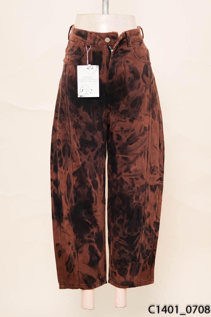 Quần jeans nâu loang đen New Tags