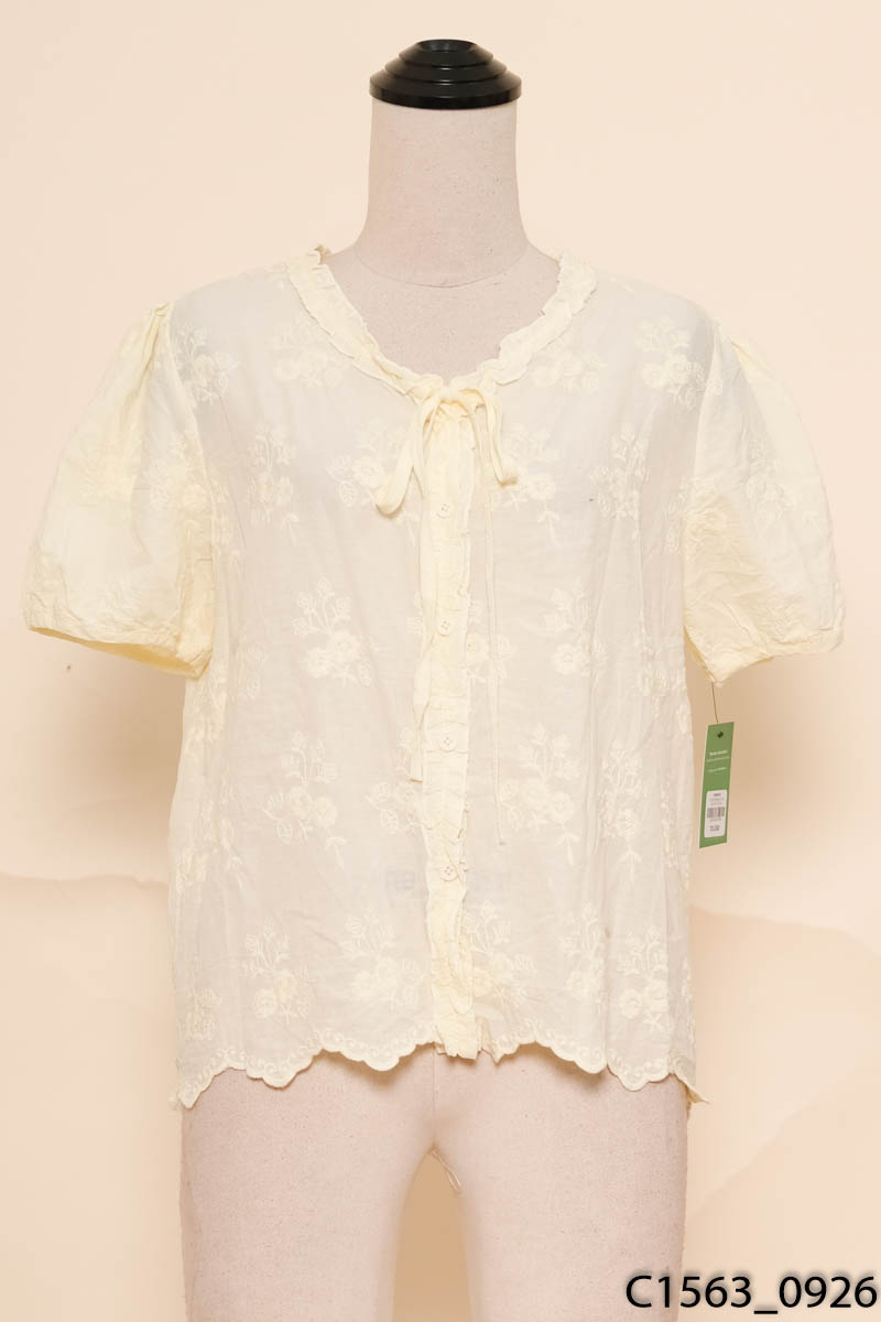 Áo vàng cổ V cộc tay