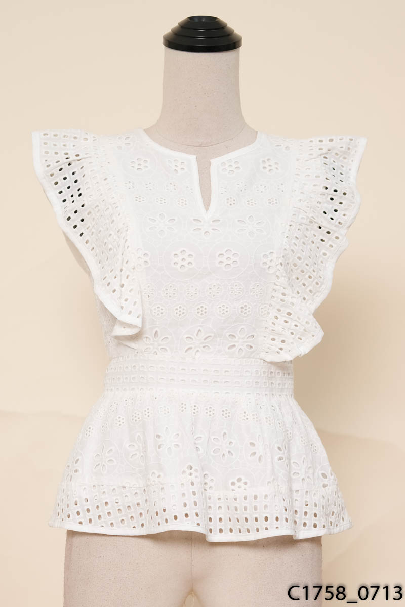 JOYCE COUTURE - Áo trắng họa tiết cánh rơi