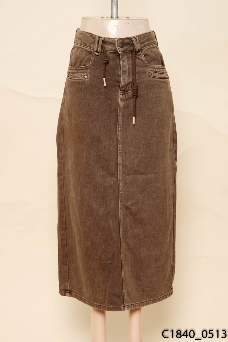 Chân váy jeans nâu