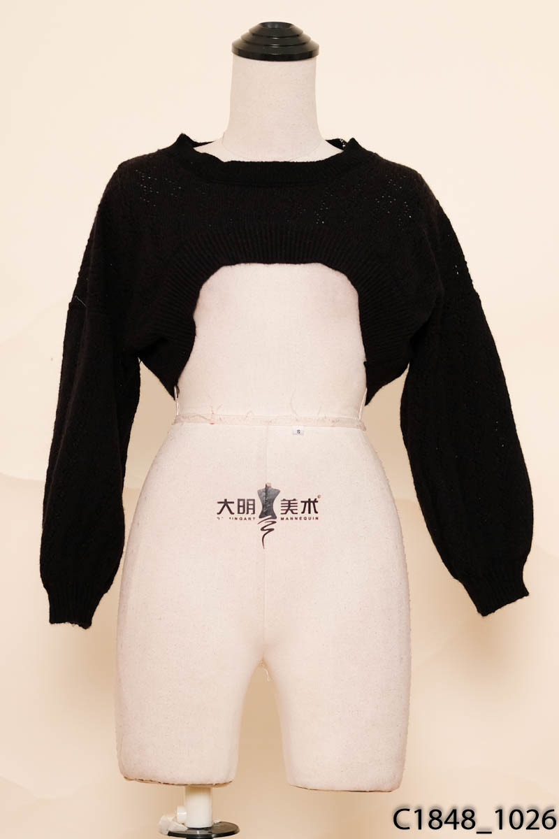 Áo croptop len đen