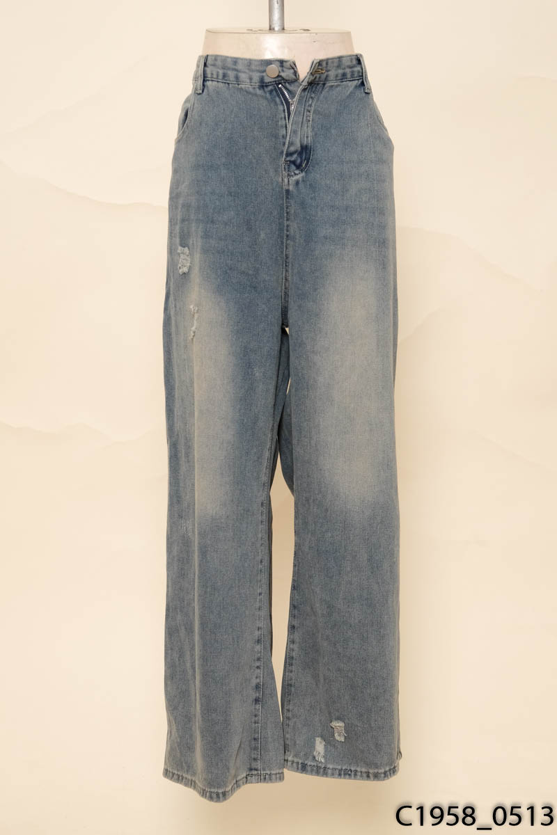 Quần jeans xanh bụi