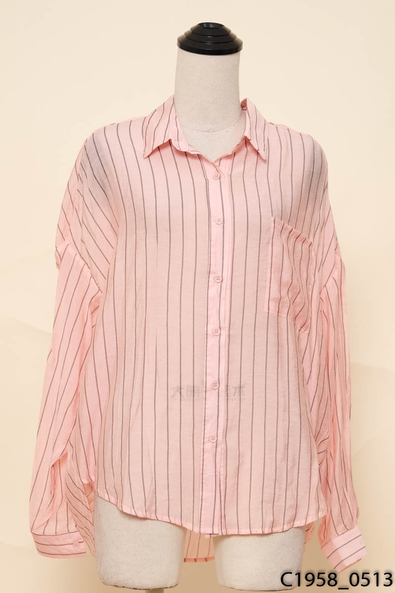 Áo sơ mi hồng sọc đen New Tags