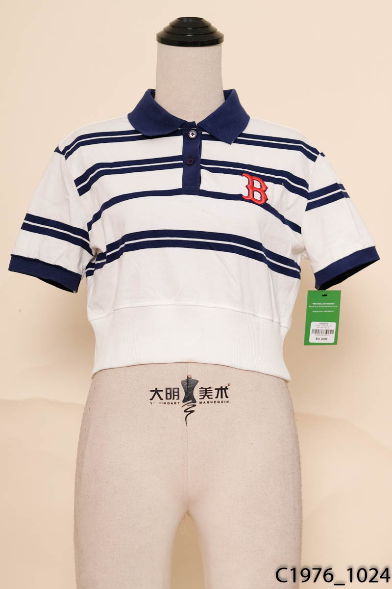 Áo polo xanh kẻ