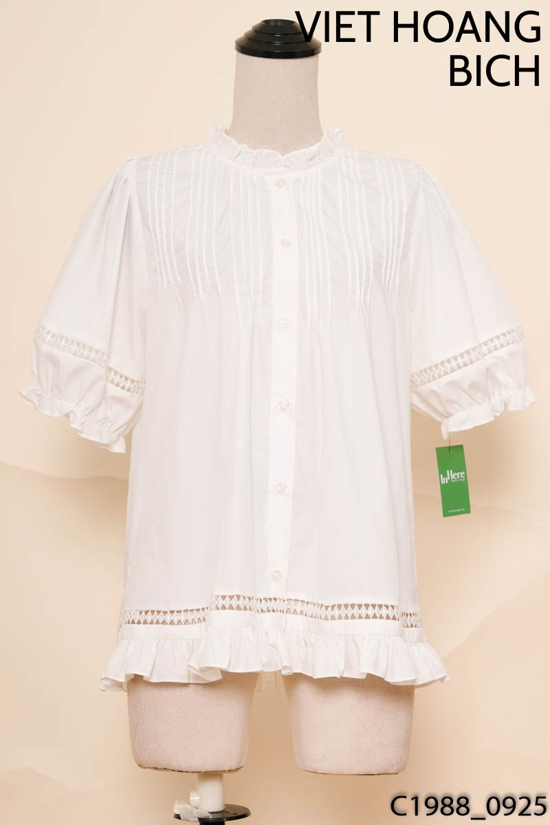 VIET HOANG BICH - Áo trắng cộc tay bèo nhún