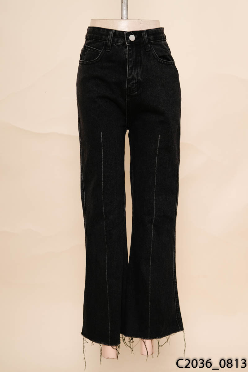 Quần jeans đen ống đứng