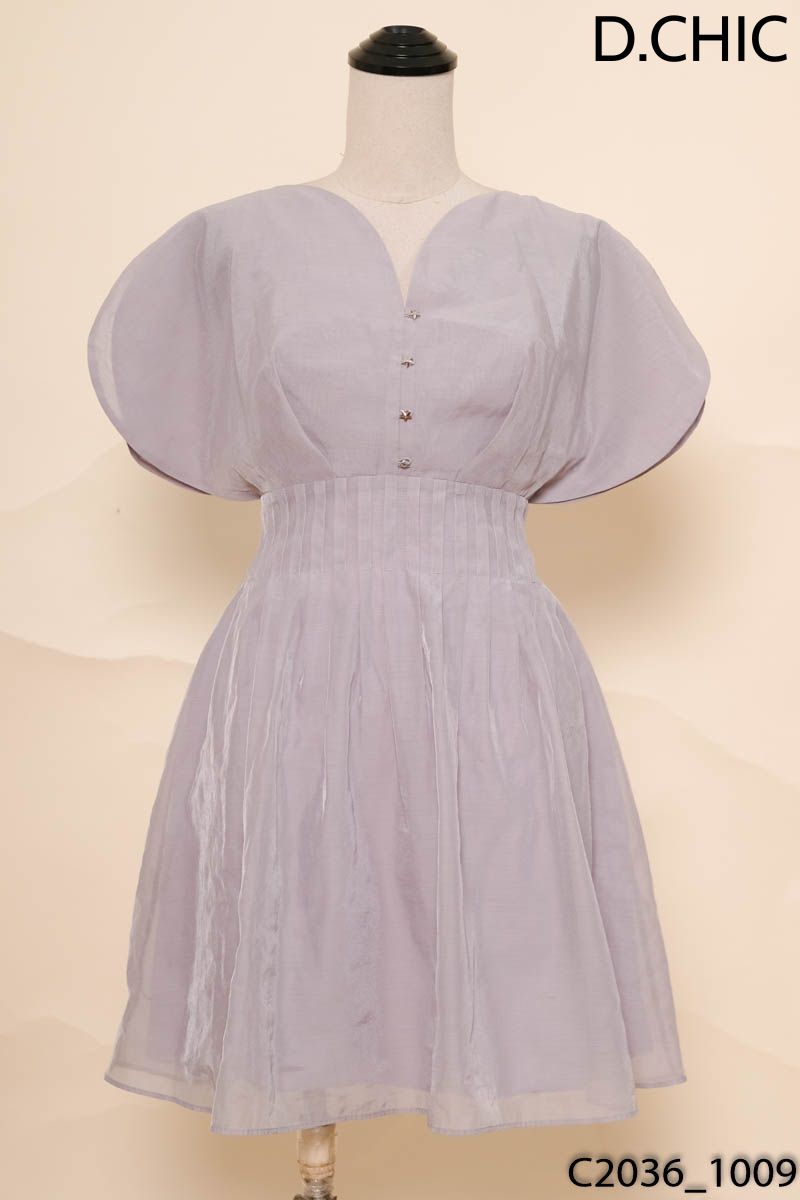 Đầm xám xanh tay hến d.chic