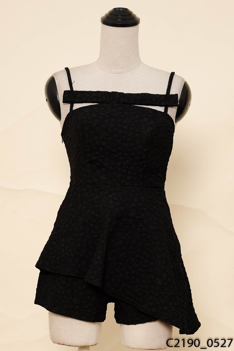 Set áo 2 dây + quần short đen