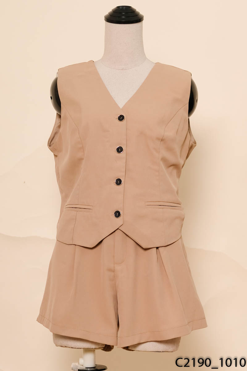 Set áo nâu sát nách + quần shorts