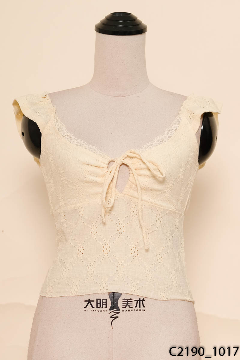 Áo vàng sát nách phối ren cotton on