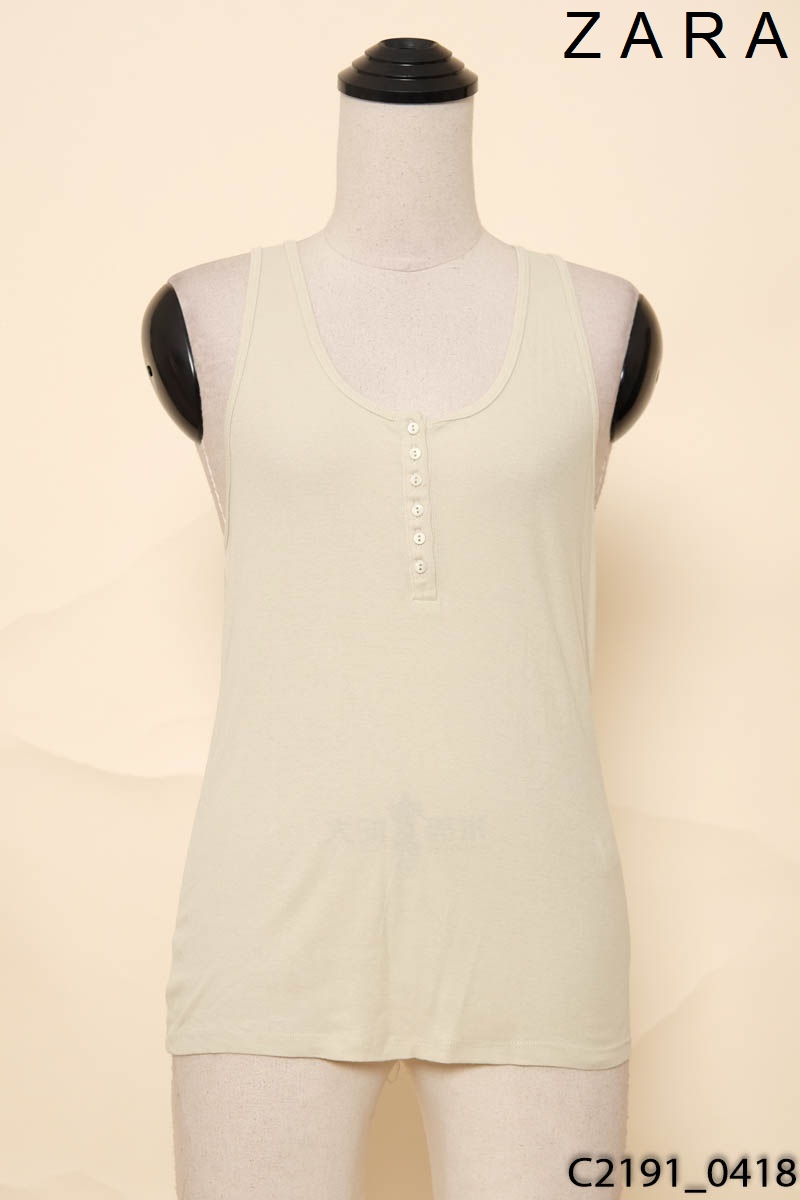 Áo xanh nhạt ba lỗ zara