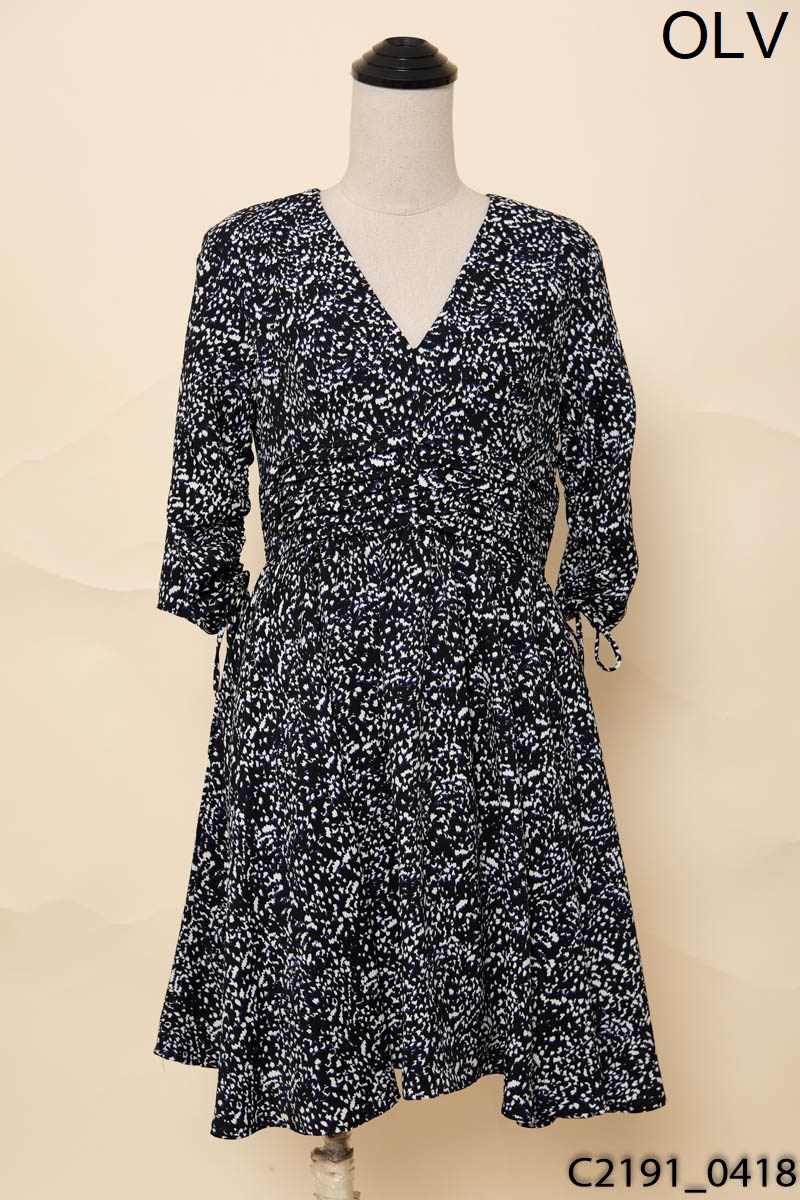 OLV BOUTIQUE - Đầm xanh than họa tiết