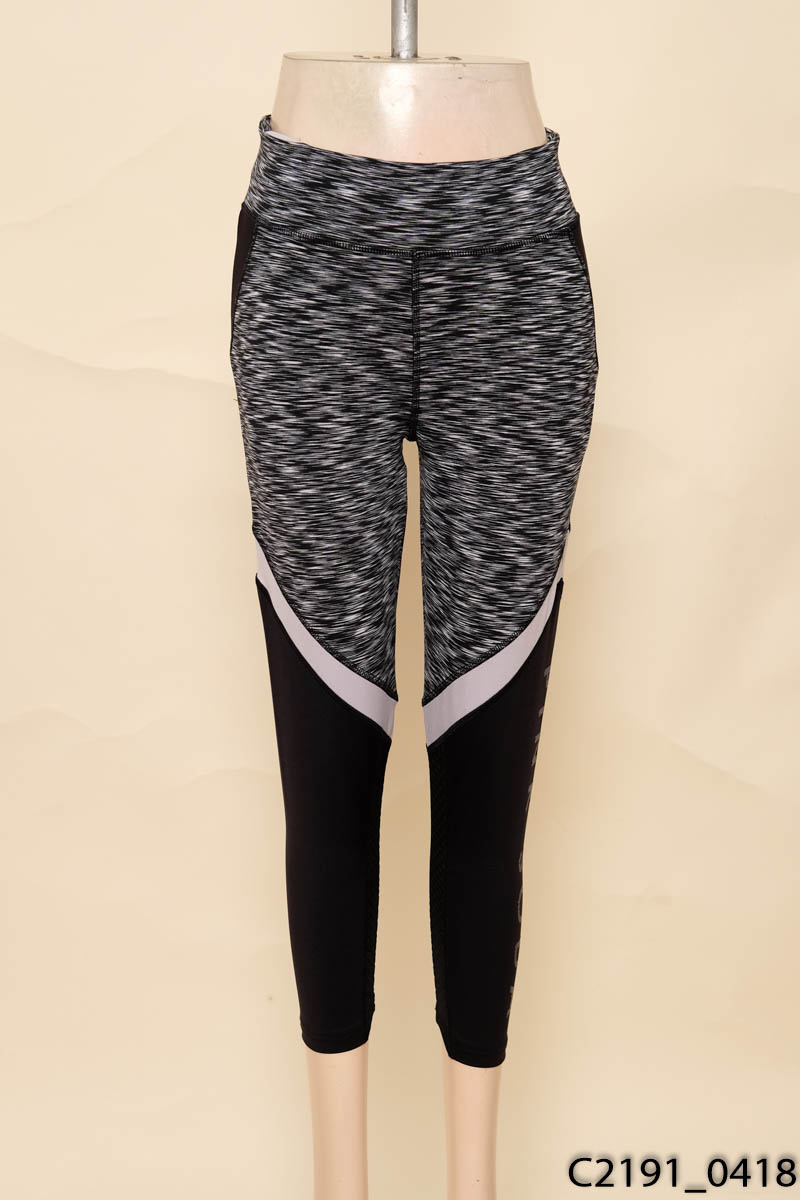PINK SODA SPORT - Quần legging xám phối đen trắng