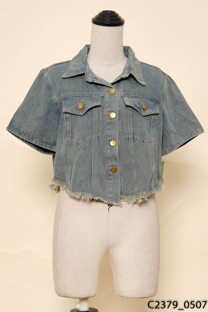 Áo khoác jeans xanh bụi