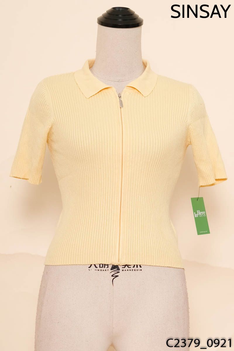 SINSAY - Áo vàng len tăm cộc tay