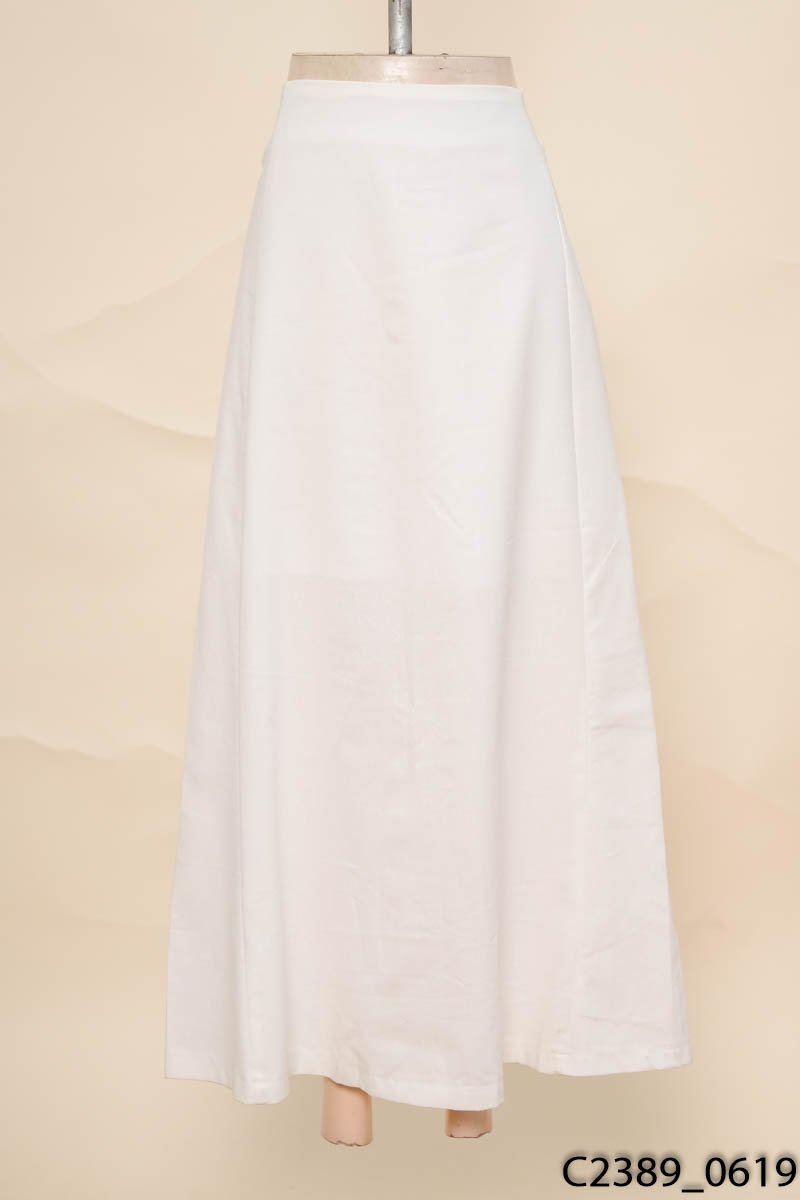 Chân váy linen trắng