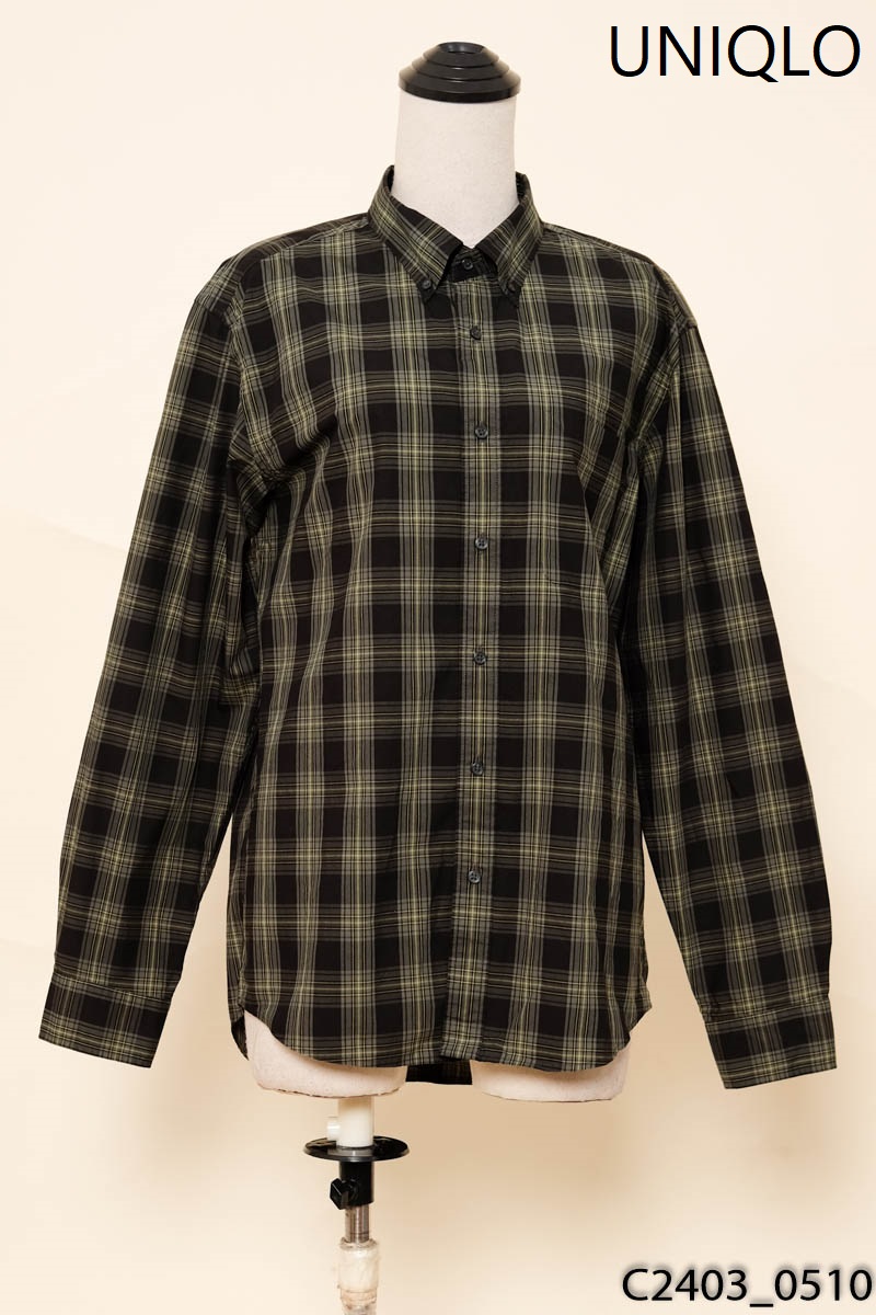 Áo sơ mi kẻ xanh đen Uniqlo