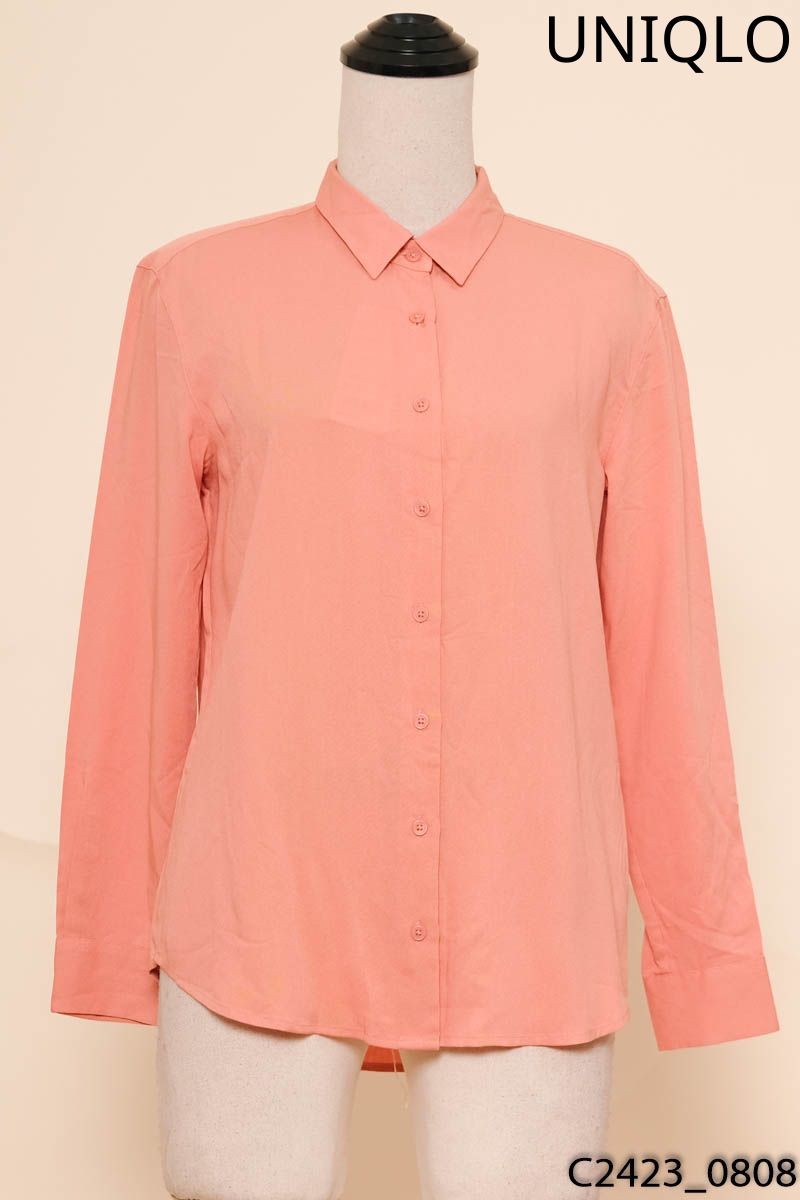 Áo sơ mi hồng cam Uniqlo New Tags