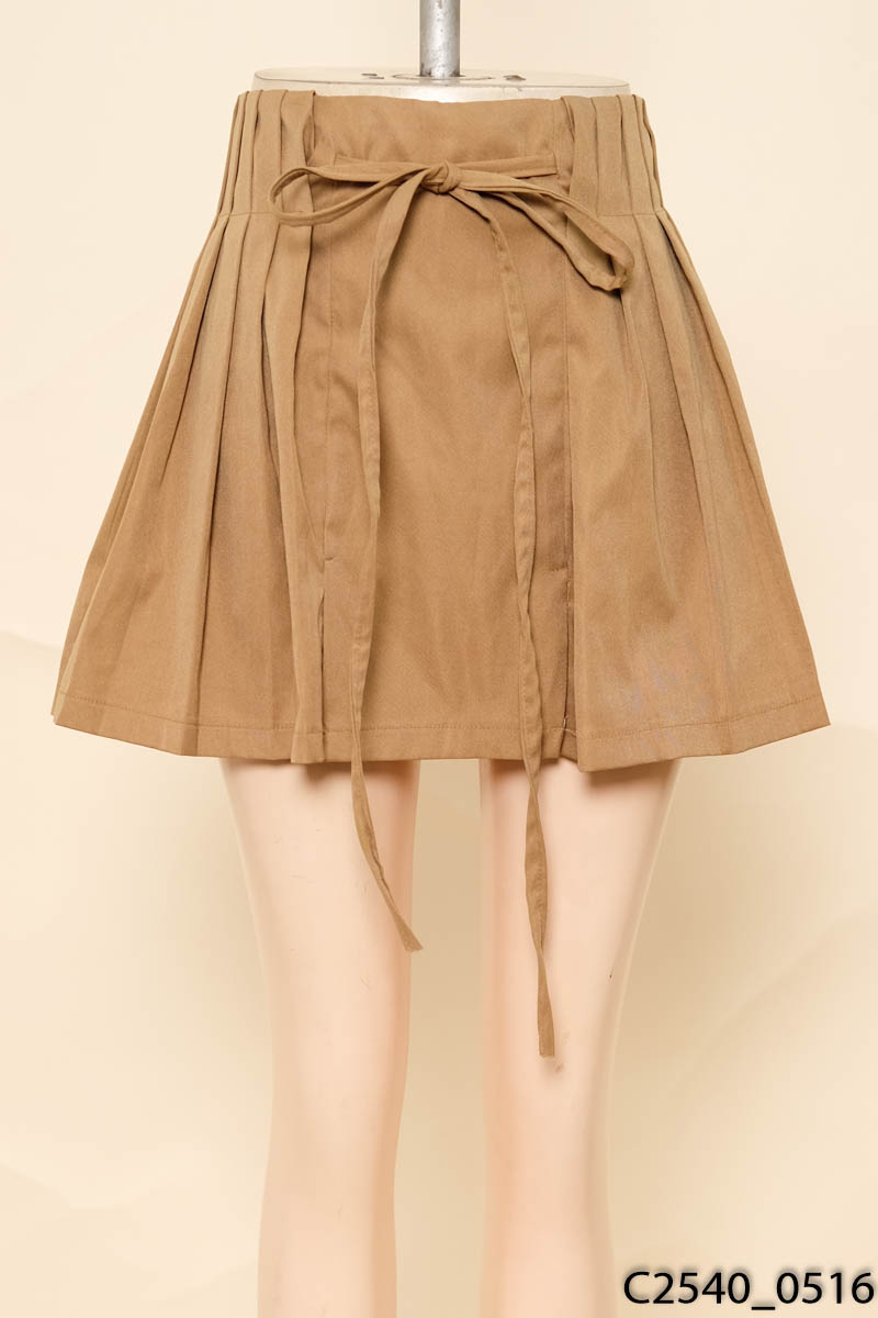 TOP SHOP-Chân váy nâu phối dây