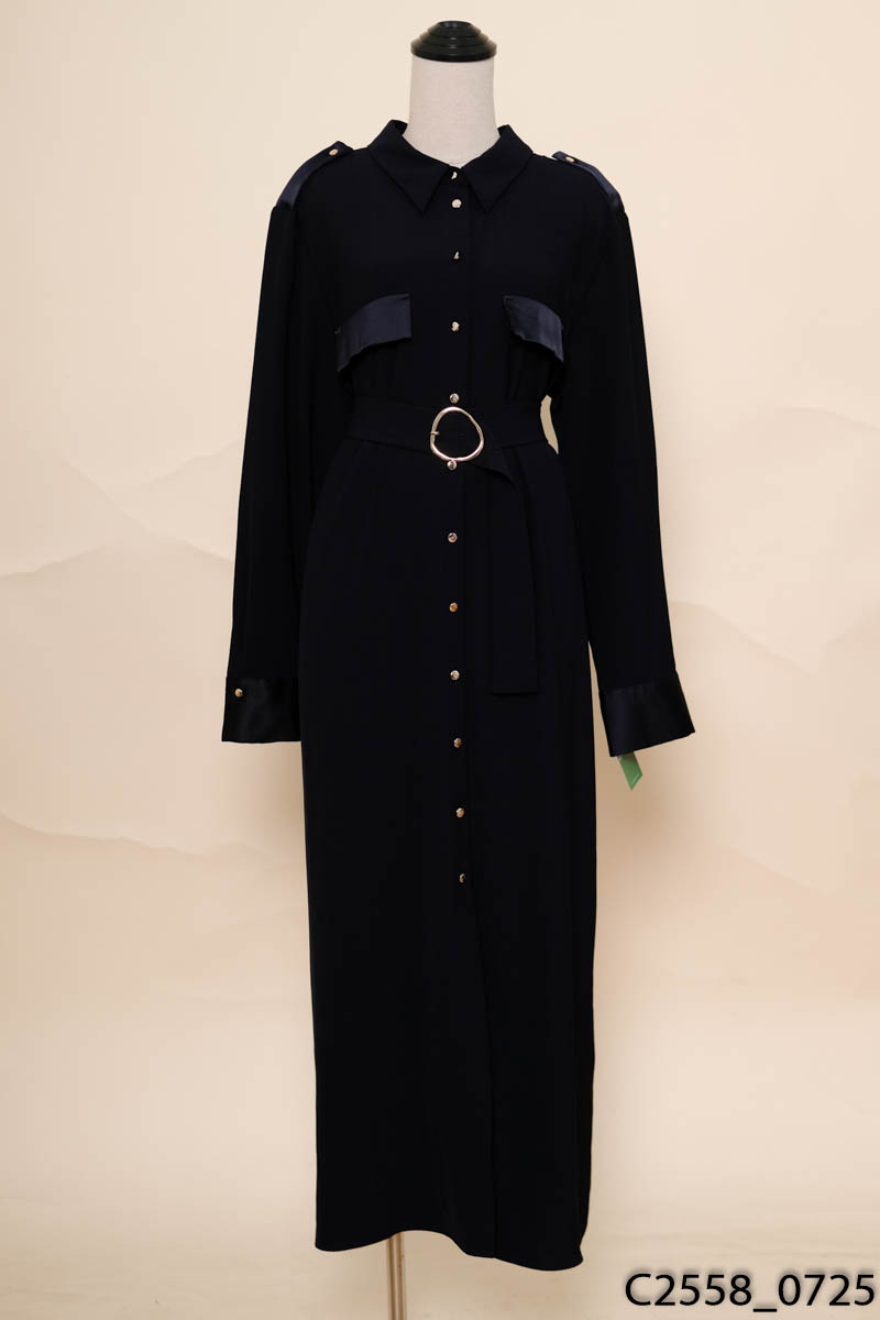 Đầm sơ mi xanh than Zara New Tags