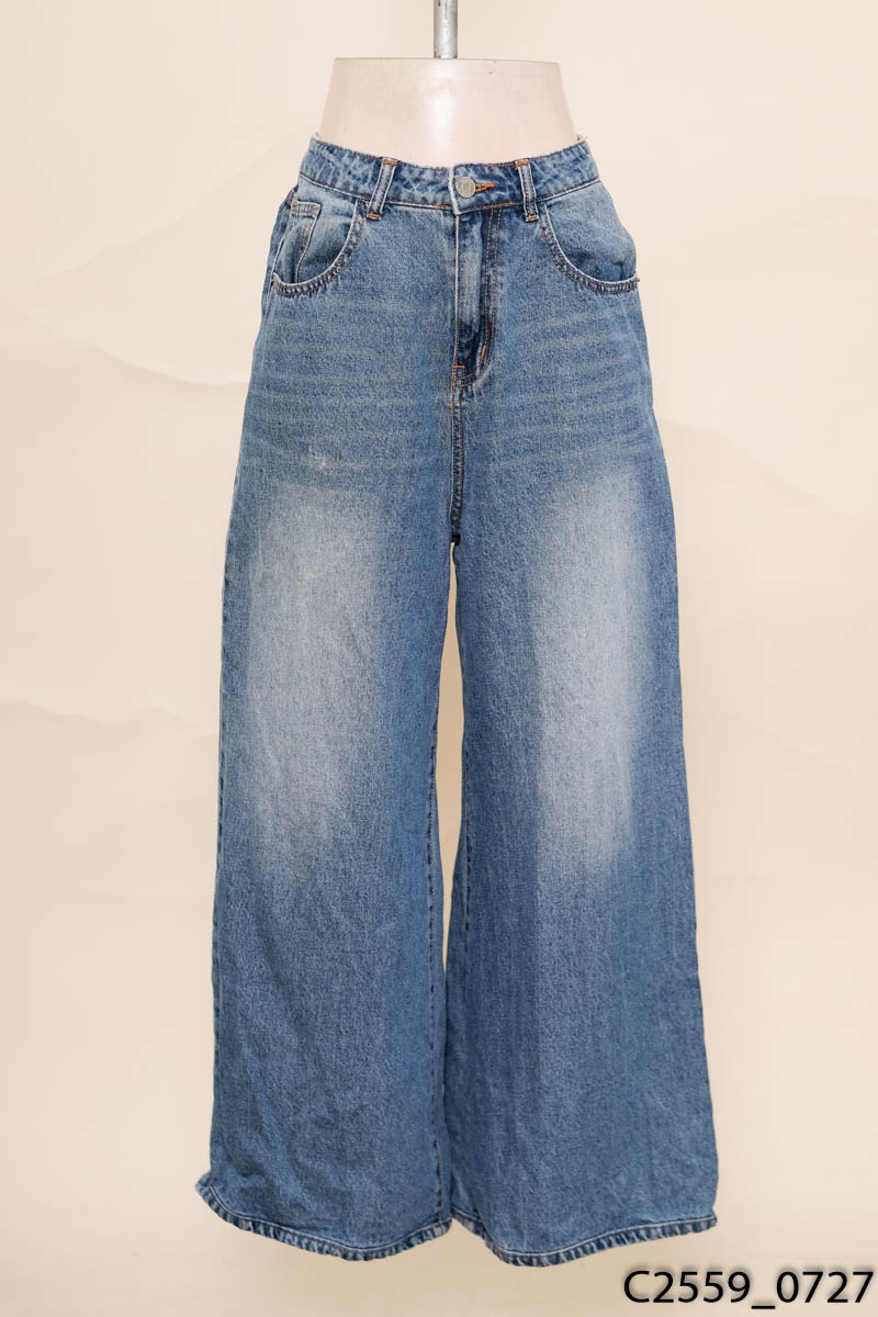 URATV - Quần jeans xanh ống rộng