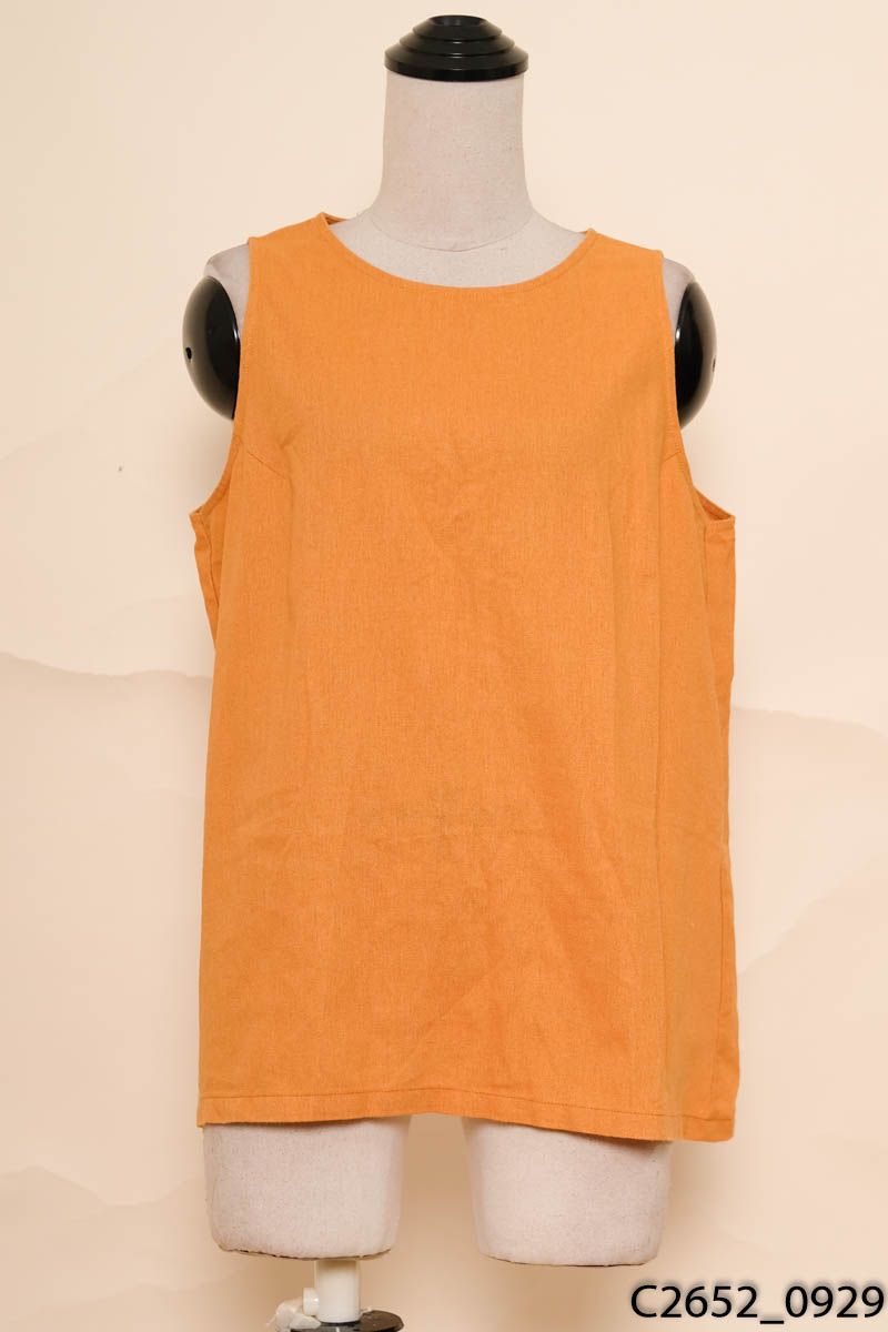 LAHSTORE - Áo ba lỗ linen cam