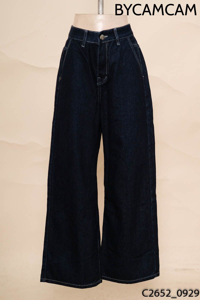 BYCAMCAM - Quần jeans xanh ống rộng