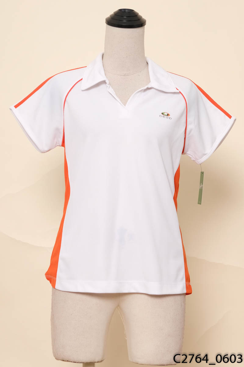 Áo polo trắng phối cam