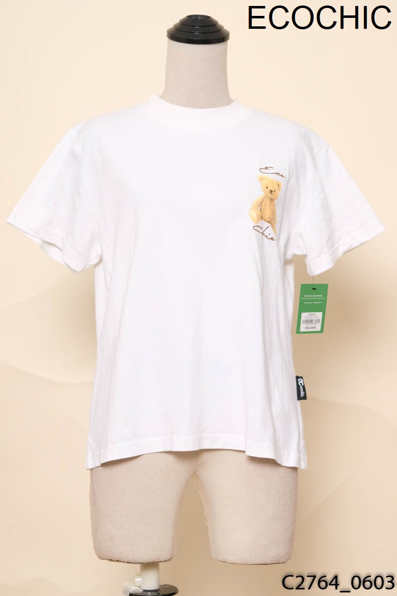 ECOCHIC-Áo thun trắng hình gấu