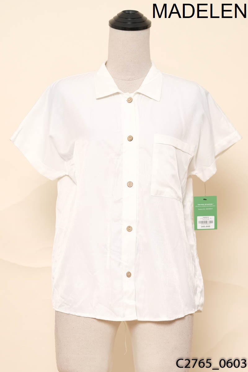 Áo trắng tay hến Madelen