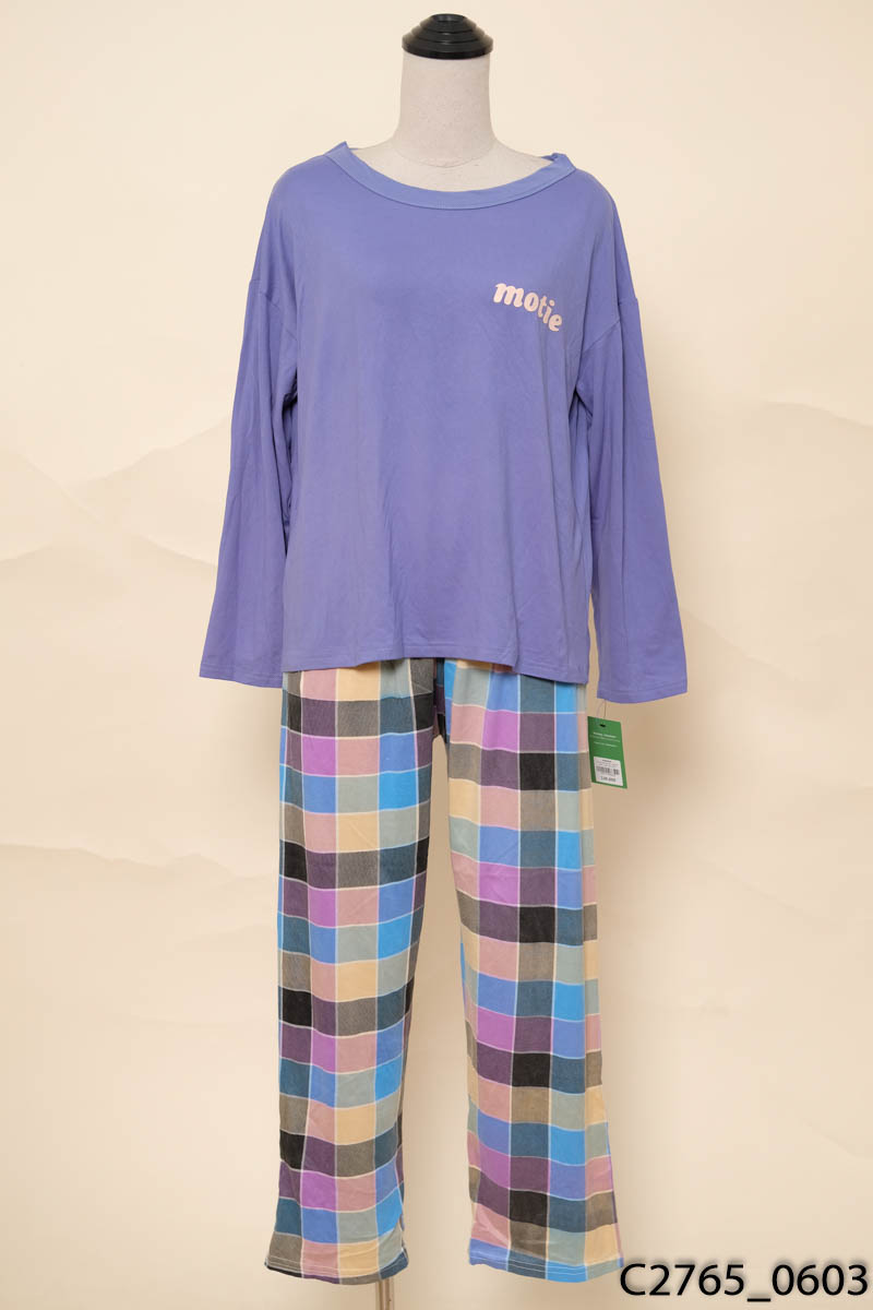 Set áo xanh+quần sắc màu