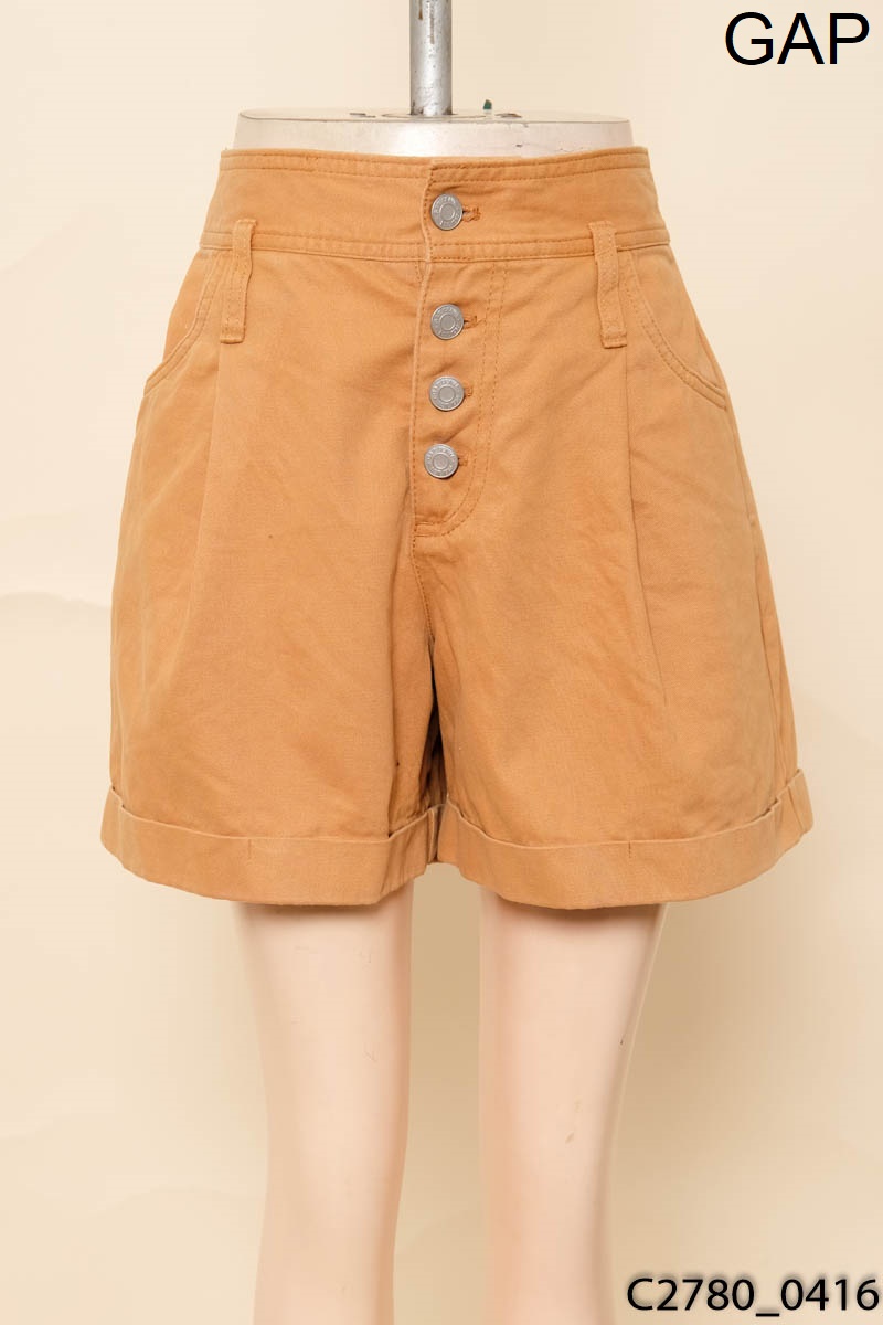 Quần shorts jean nâu cam GAP