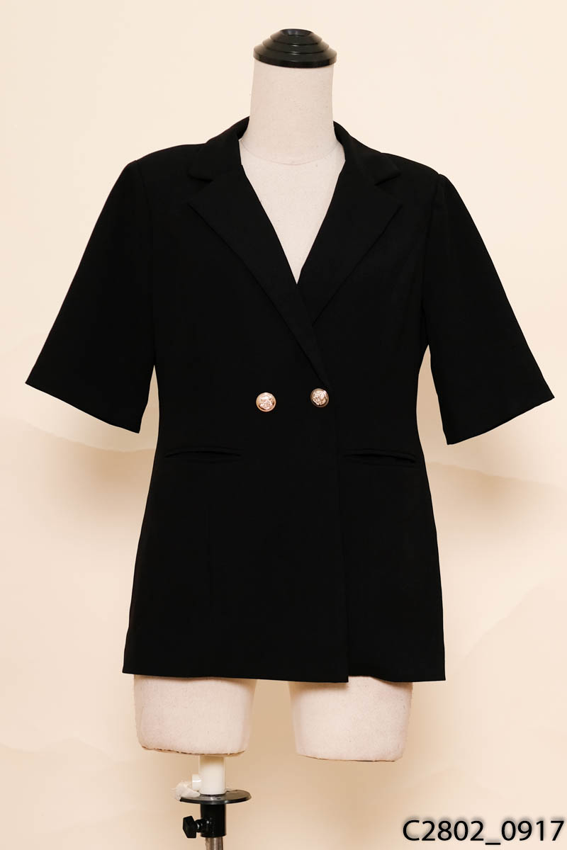 ZANE - Áo khoác vest đen cộc tay